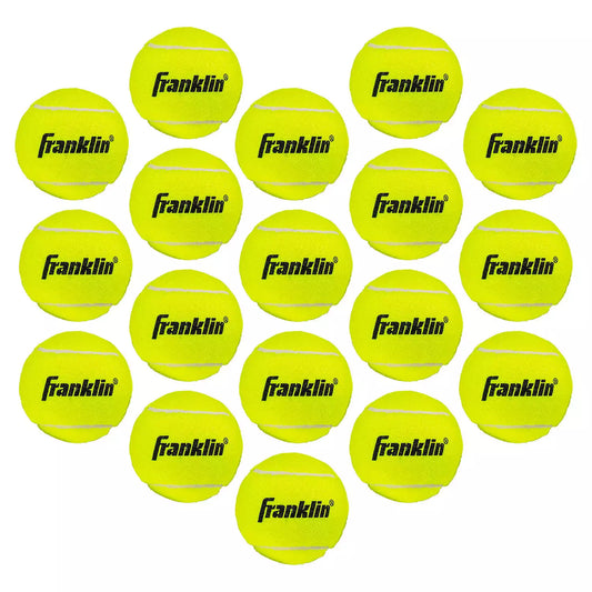 Franklin Sports Practice Pressureless Low Bounce Tennis Balls 18-Ball Bulk Pack with Carry Bag